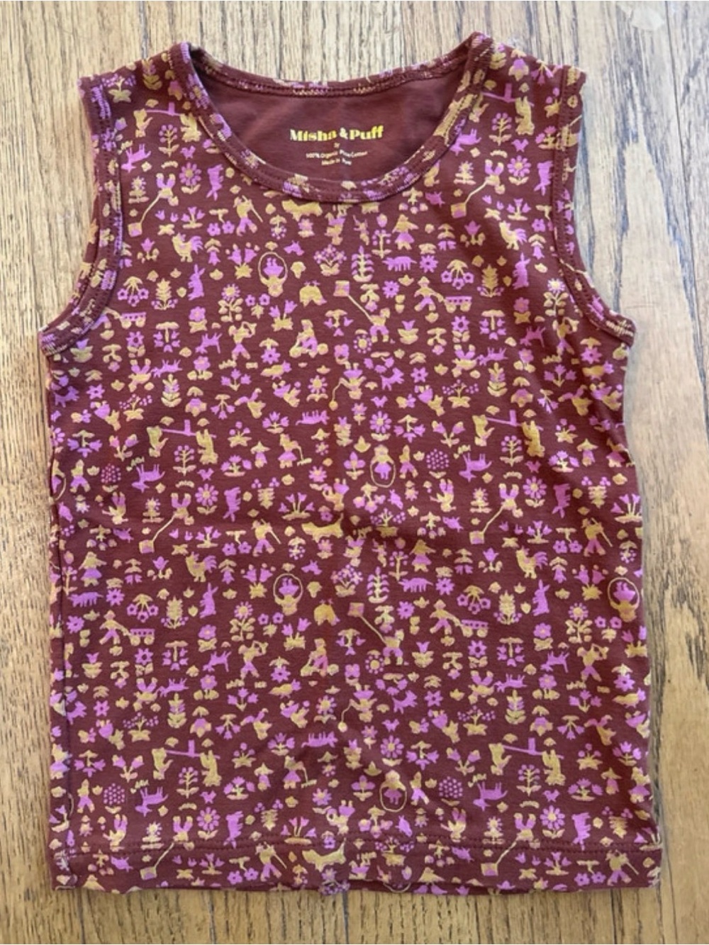 Misha & Puff Floral Print Pima Tank Top 3 Years EUC